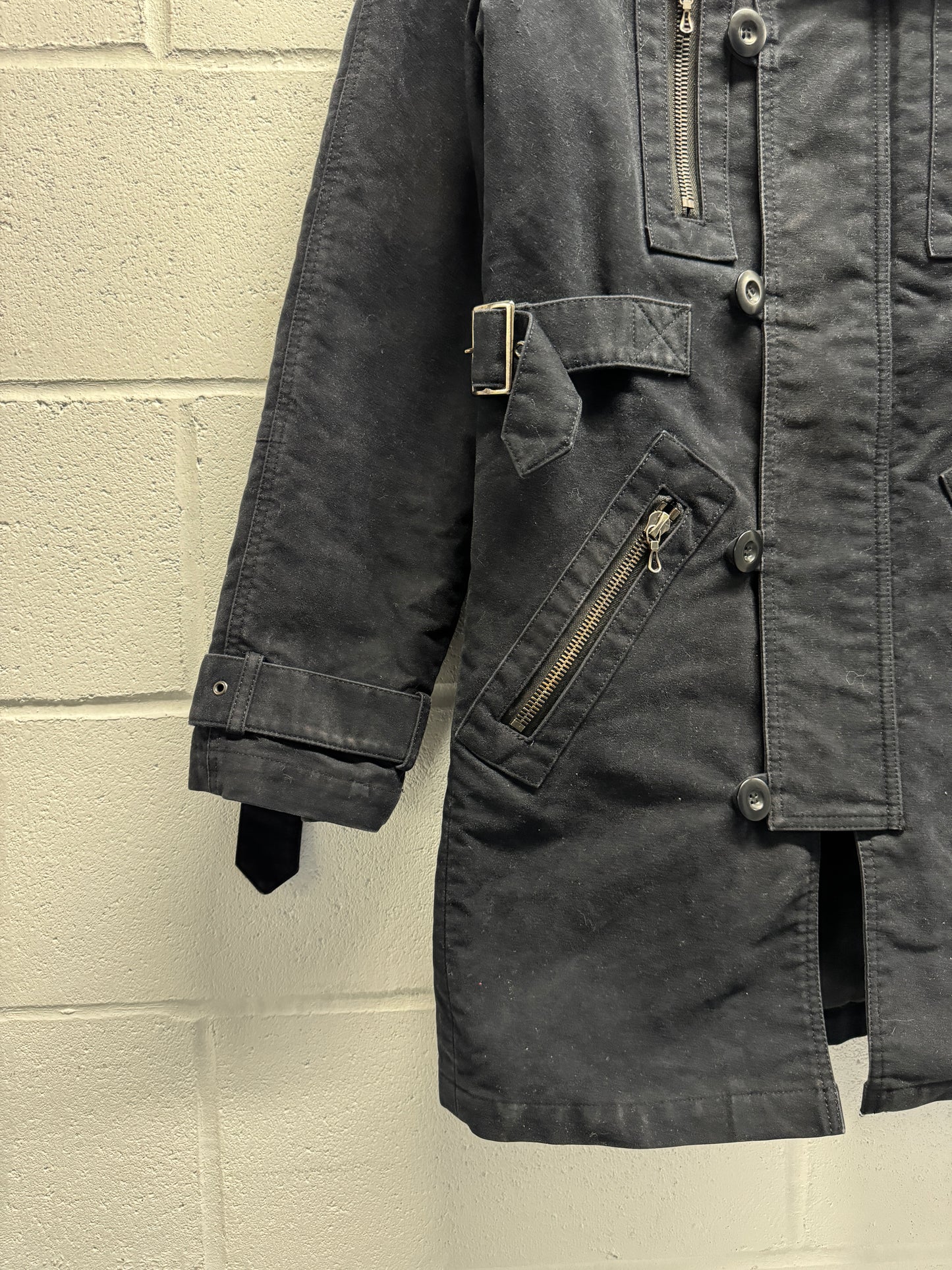 2000s Shellac Fur Lined RiRi Zipper Long Coat [48]