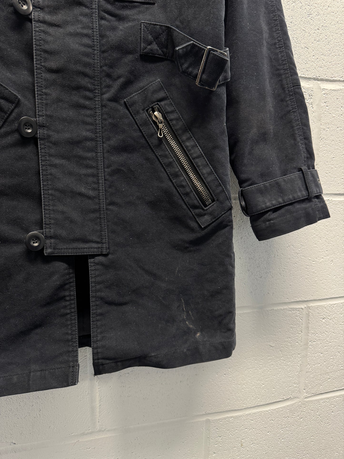 2000s Shellac Fur Lined RiRi Zipper Long Coat [48]