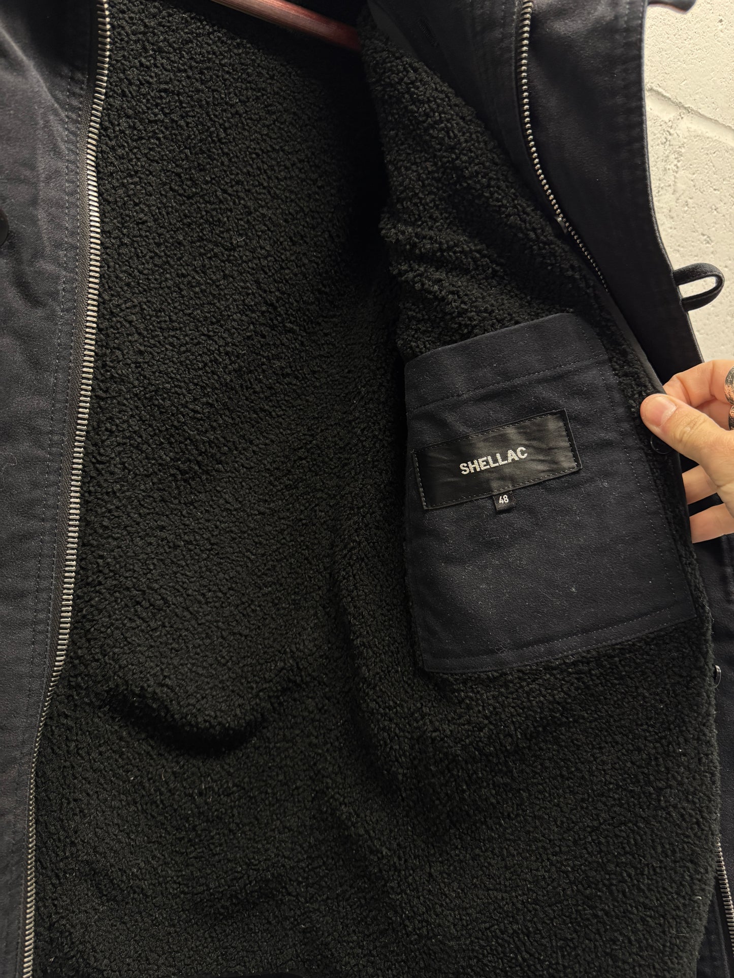 2000s Shellac Fur Lined RiRi Zipper Long Coat [48]