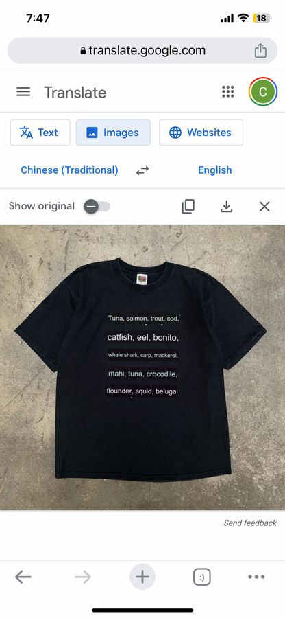 1990s 'I Like It Raw' Sushi Humor T-Shirt