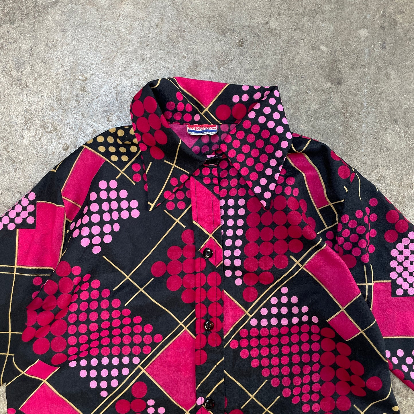 1970s Abstract Hybrid Button-Up Polo