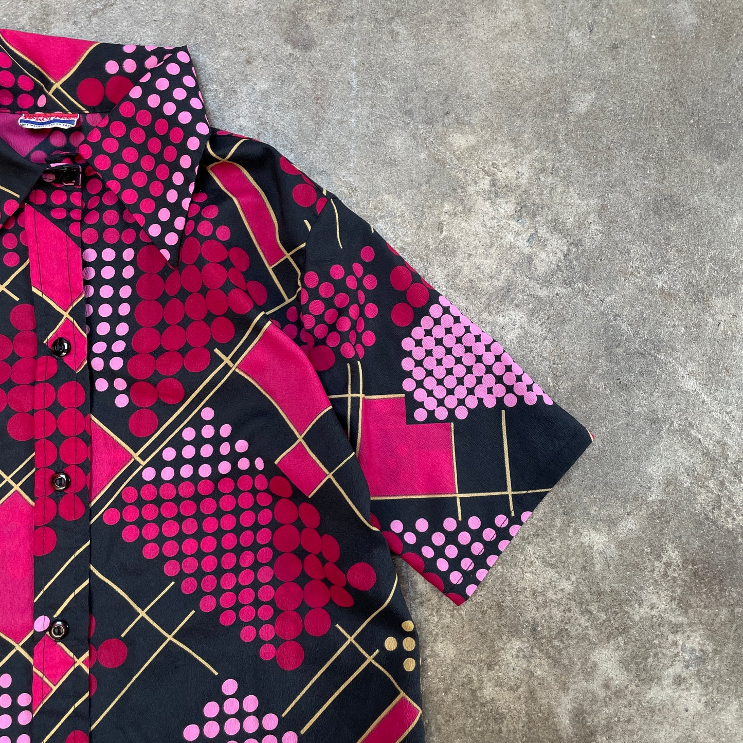 1970s Abstract Hybrid Button-Up Polo