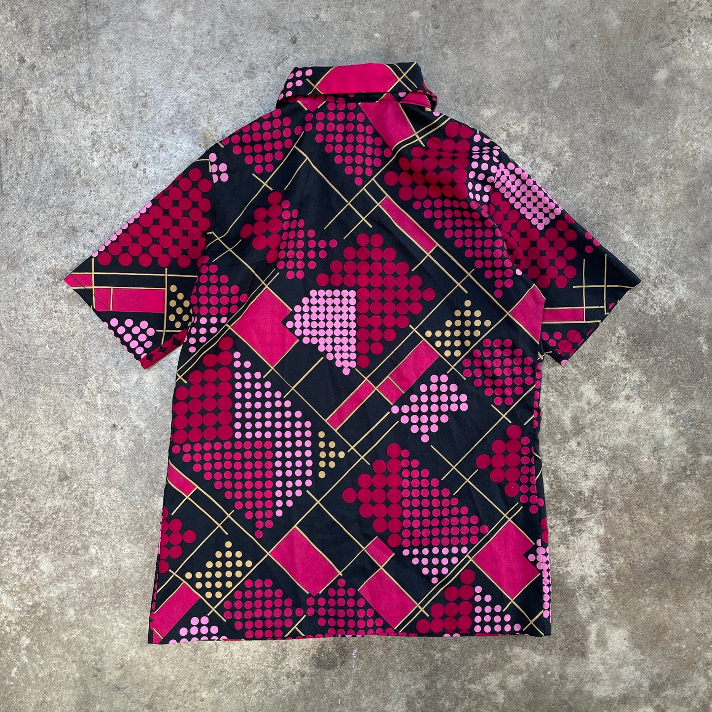 1970s Abstract Hybrid Button-Up Polo