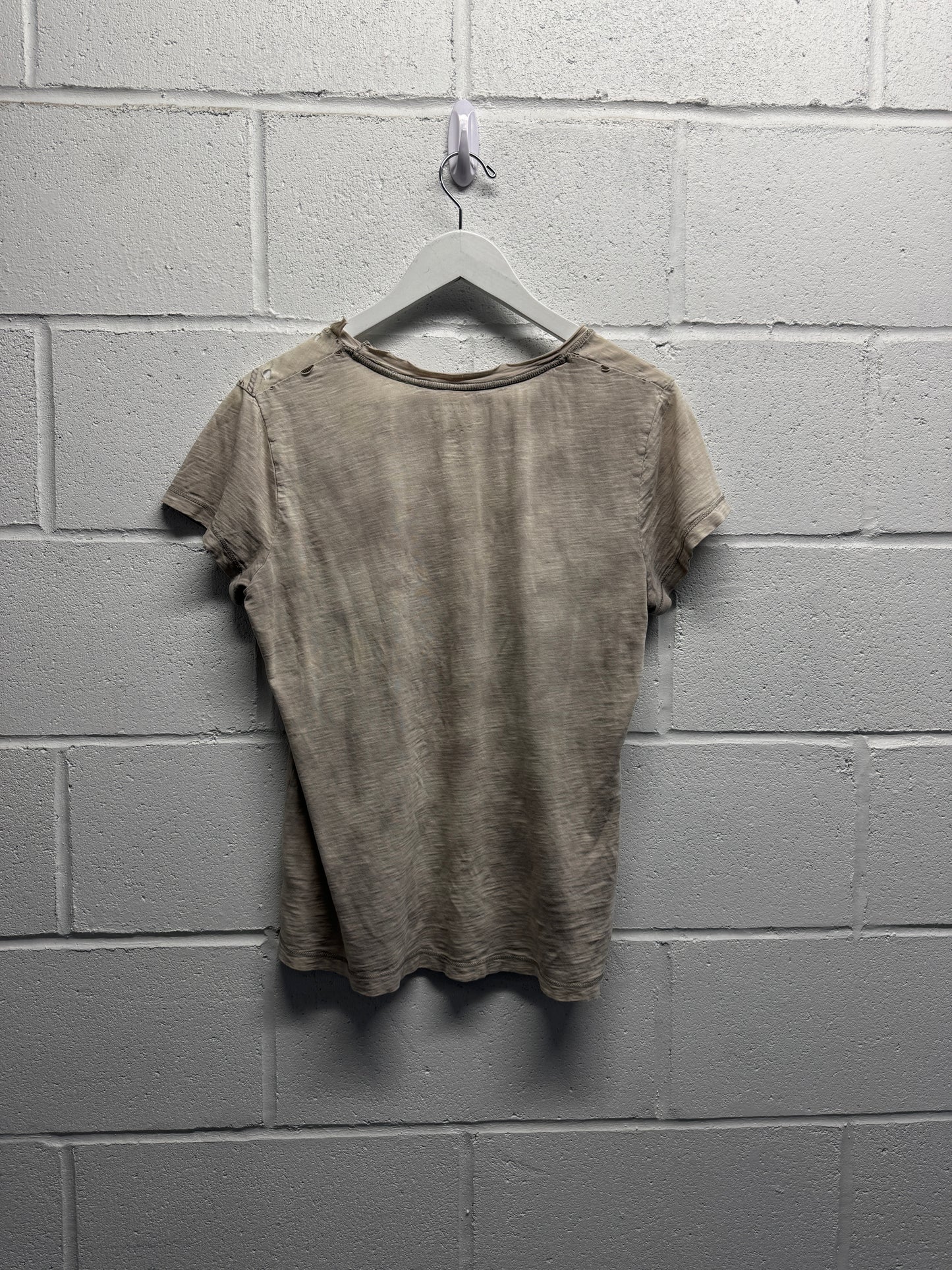 Y2K 2000s Thrashed Cropped Graphic T-Shirt [M]