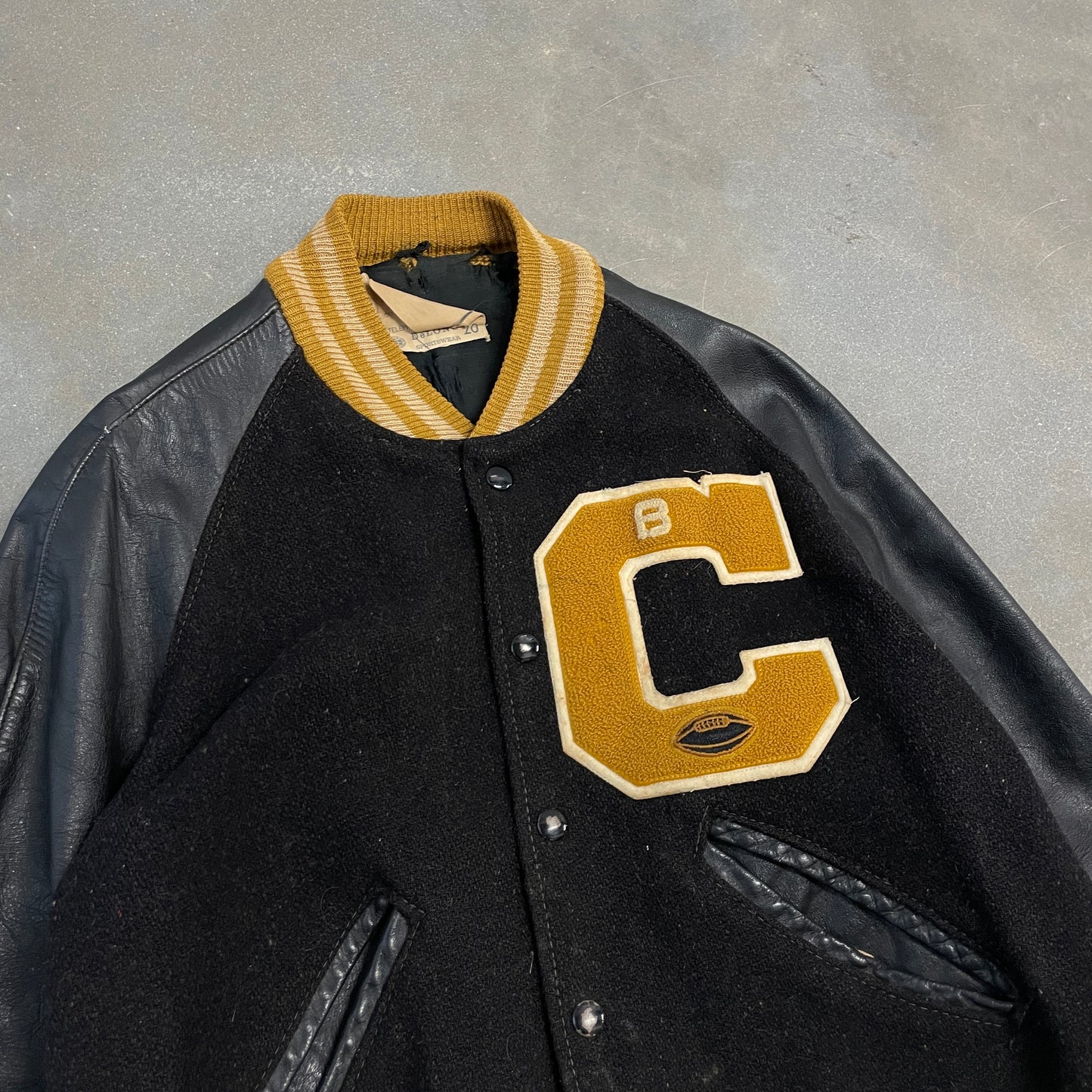 1970s Distressed Varsity Jacket [S]