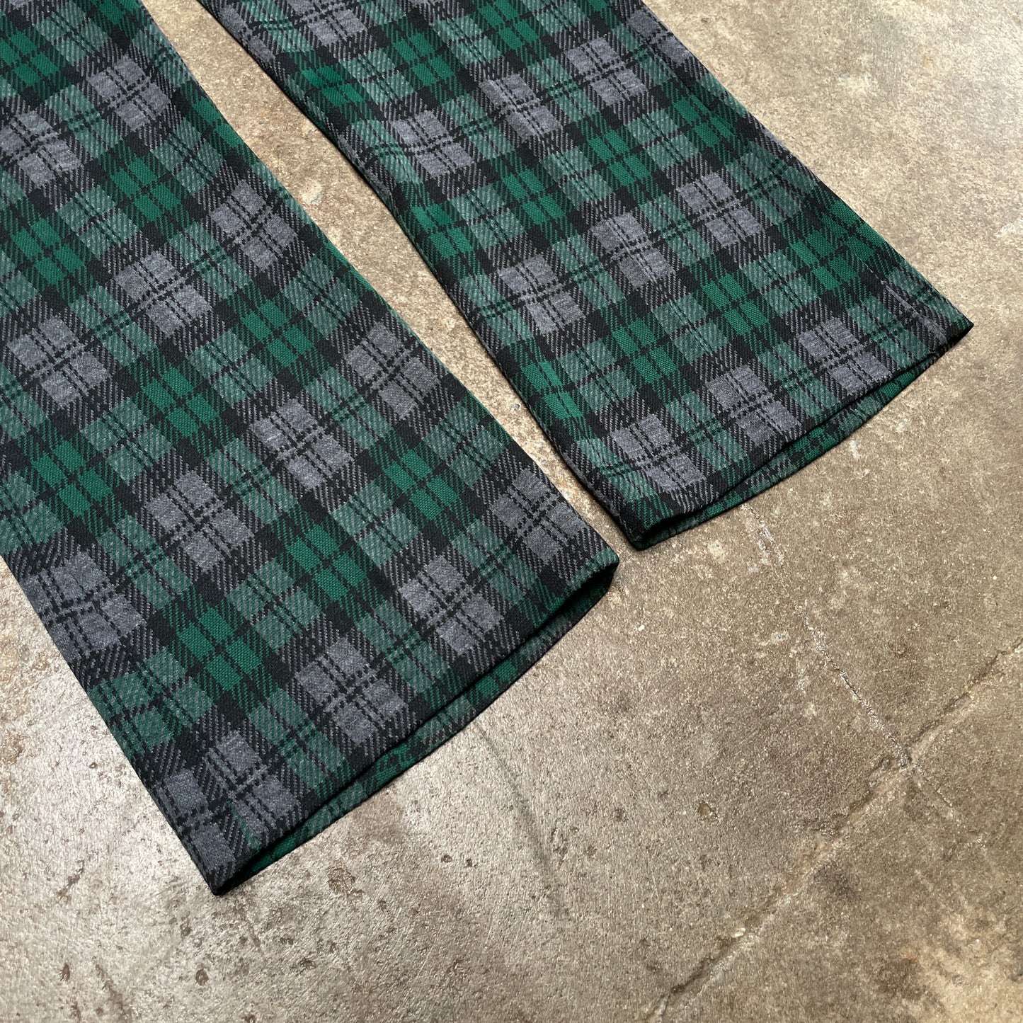 1980s Plaid Checkered Flared Pants