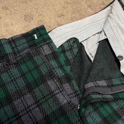 1980s Plaid Checkered Flared Pants