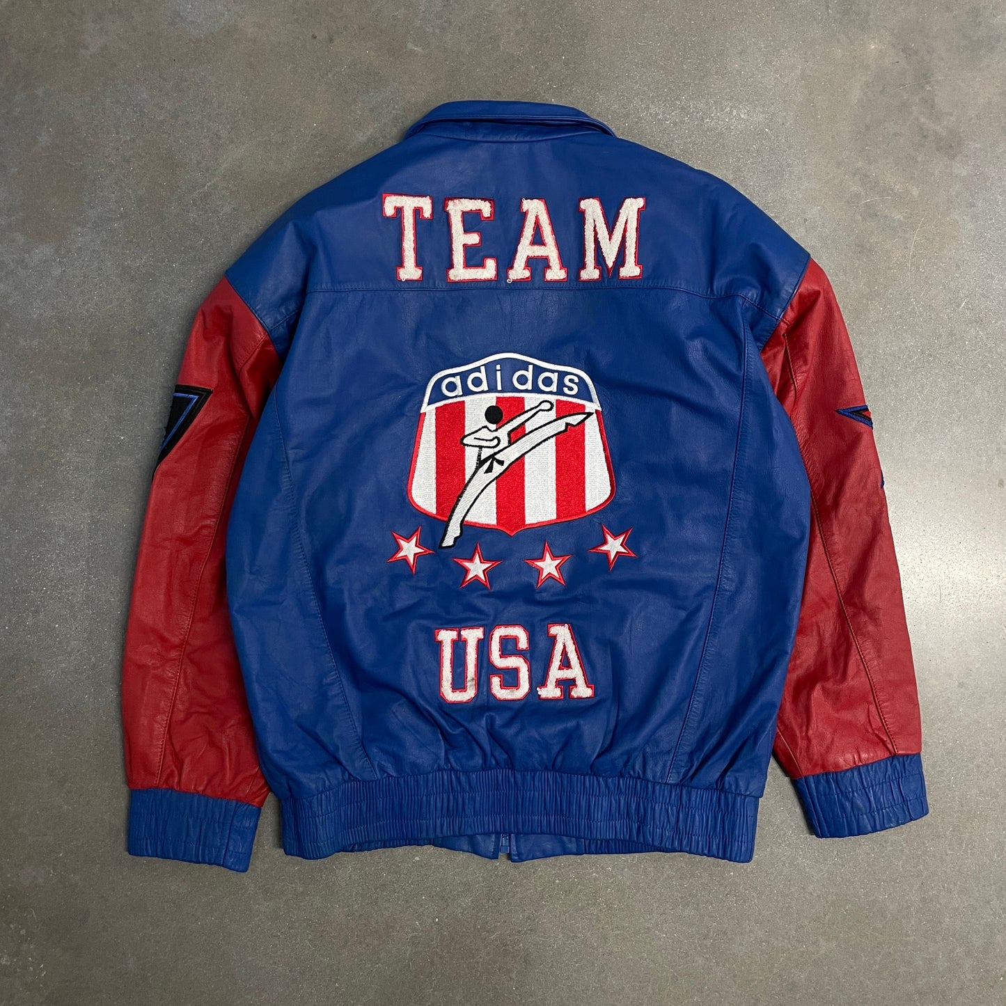 1980s Adidas Team USA Karate Leather Jacket [L]