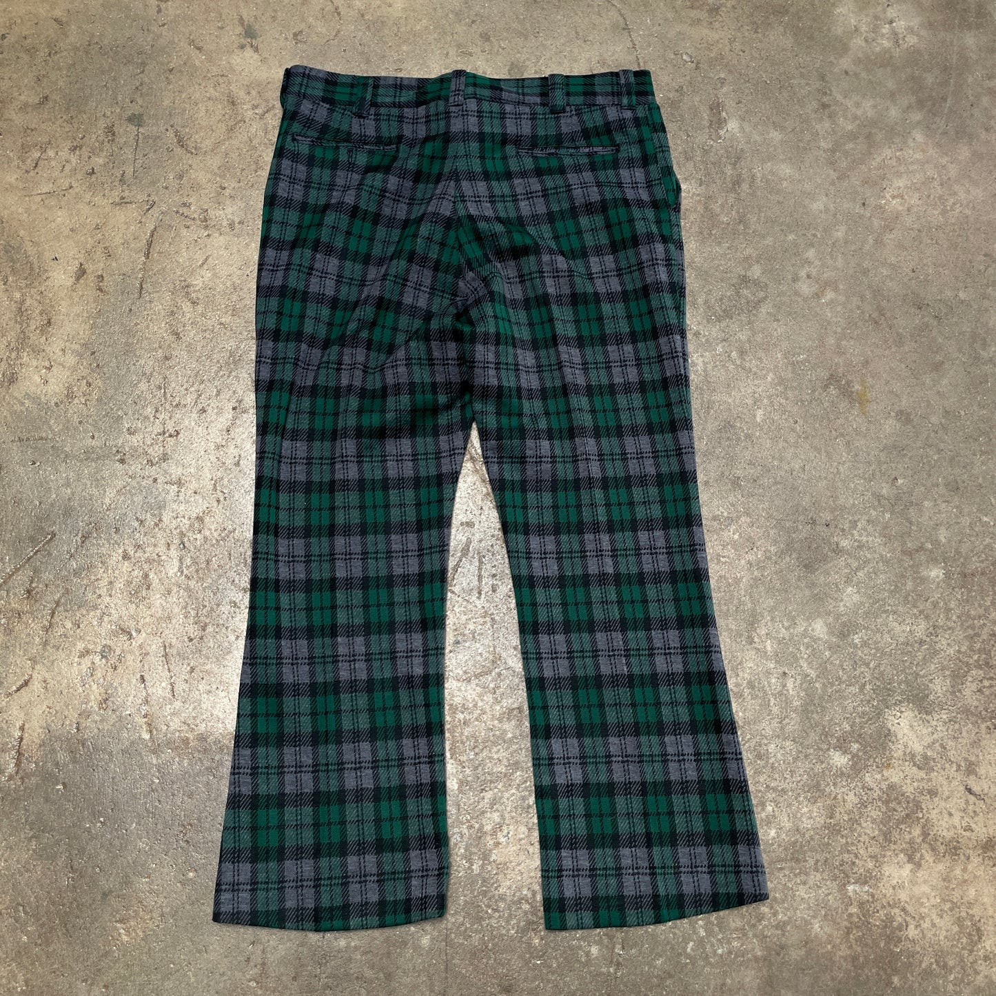 1980s Plaid Checkered Flared Pants