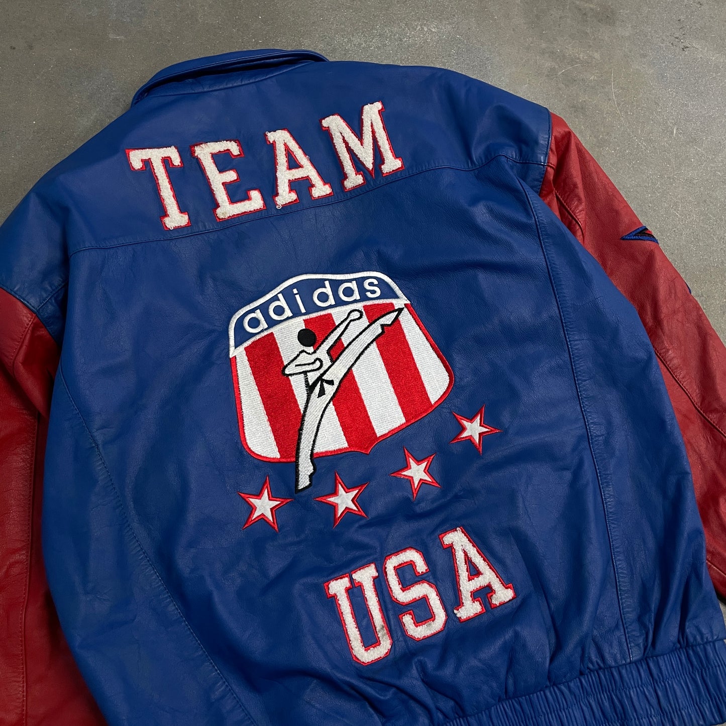 1980s Adidas Team USA Karate Leather Jacket [L]