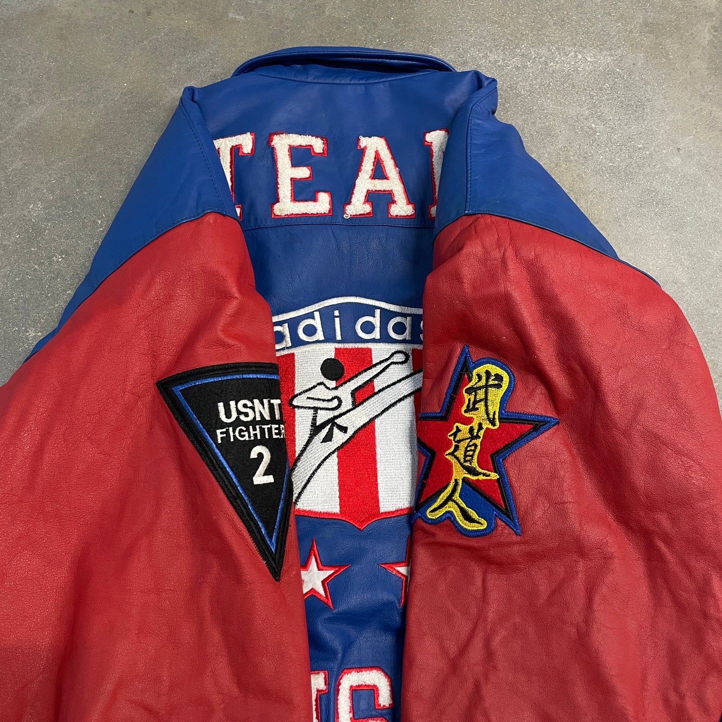 1980s Adidas Team USA Karate Leather Jacket [L]