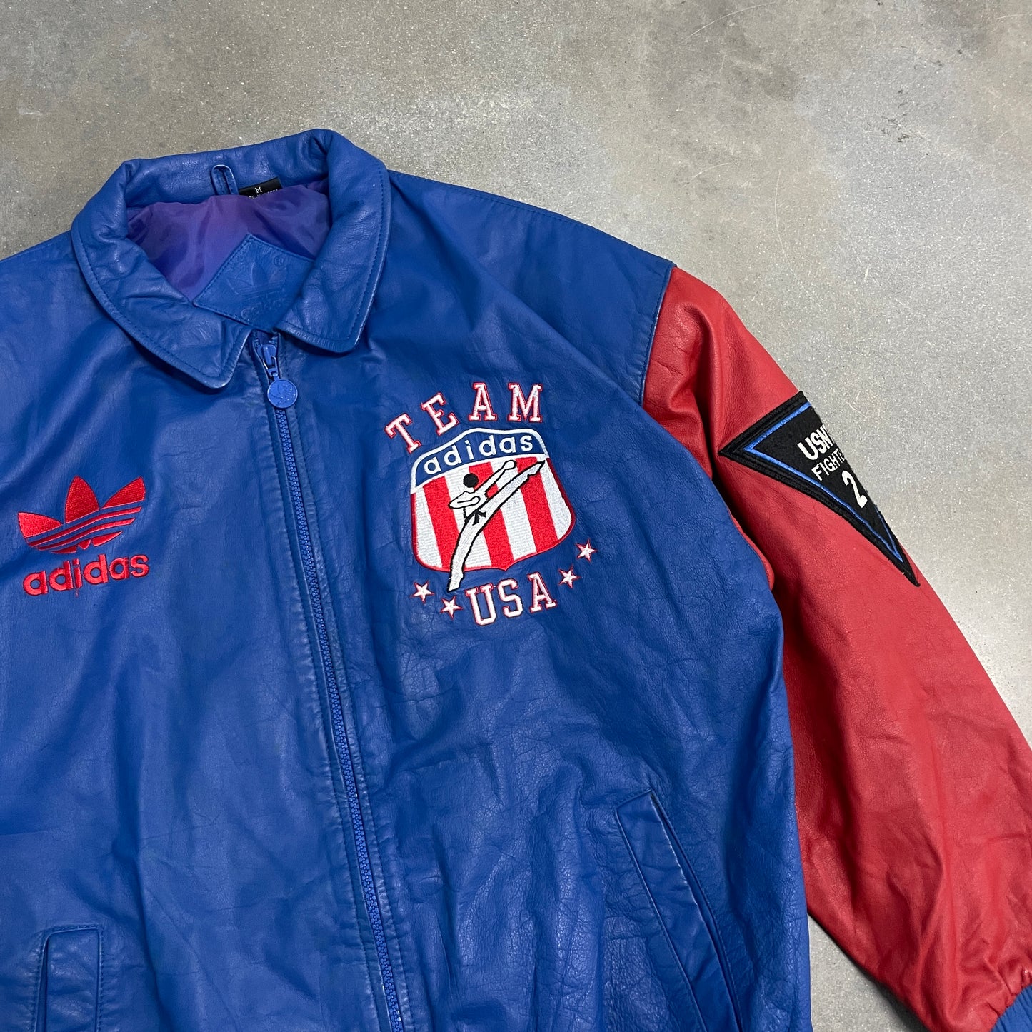 1980s Adidas Team USA Karate Leather Jacket [L]