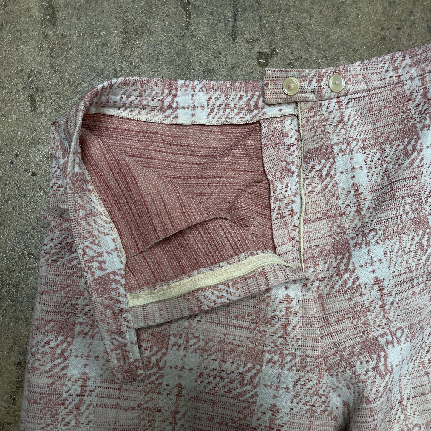 1970s Salmon Plaid Checkered Pants