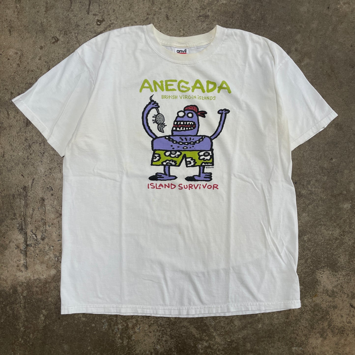 1990s Anegada Cartoon I'll Vote You Off The Island T-Shirt