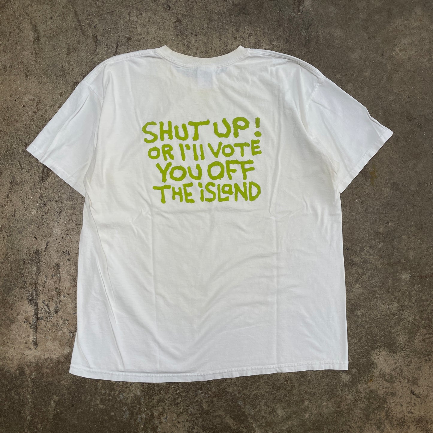 1990s Anegada Cartoon I'll Vote You Off The Island T-Shirt