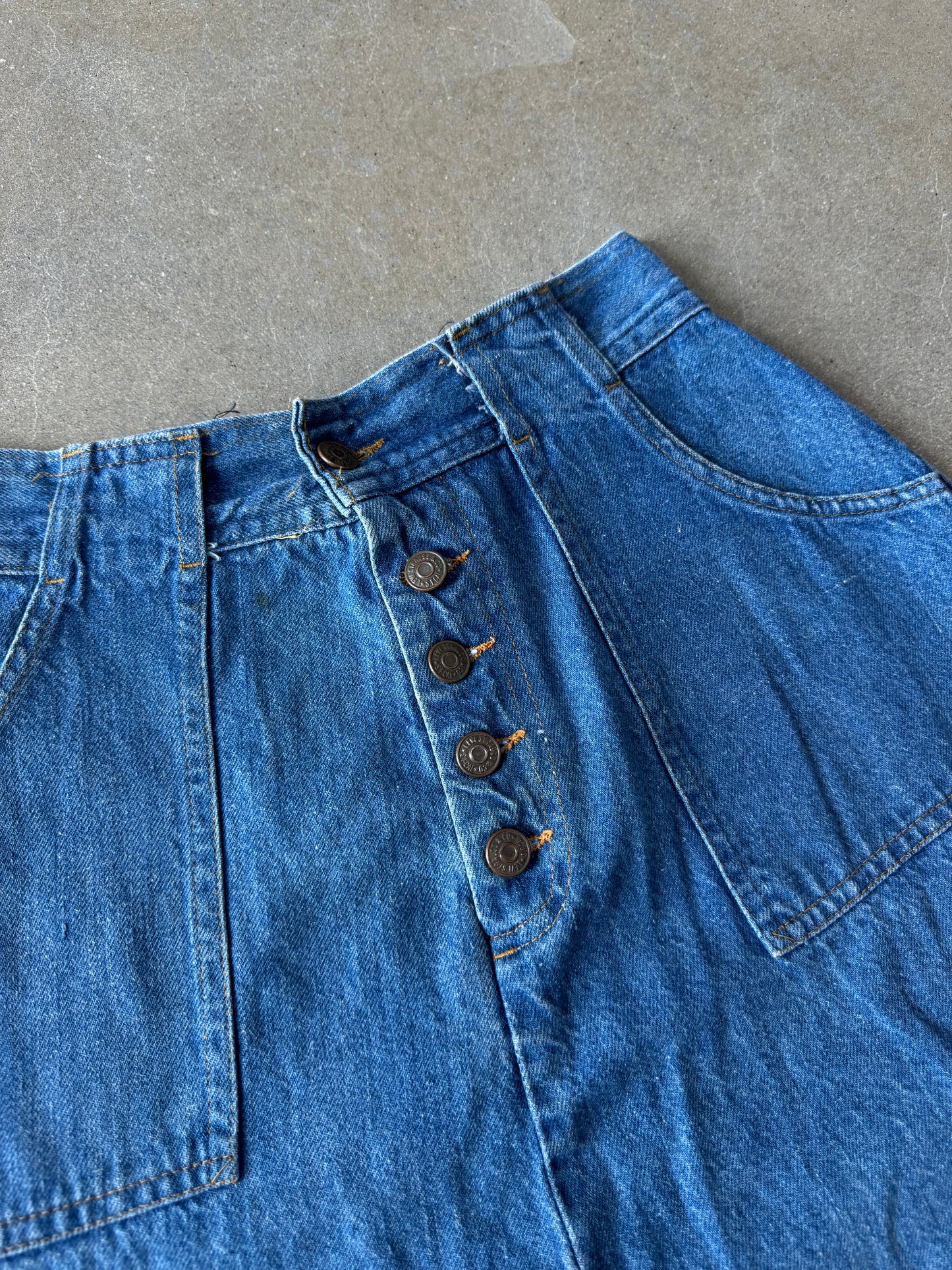 Vintage 1970s Levis Orange Tab Button Fly Skirt