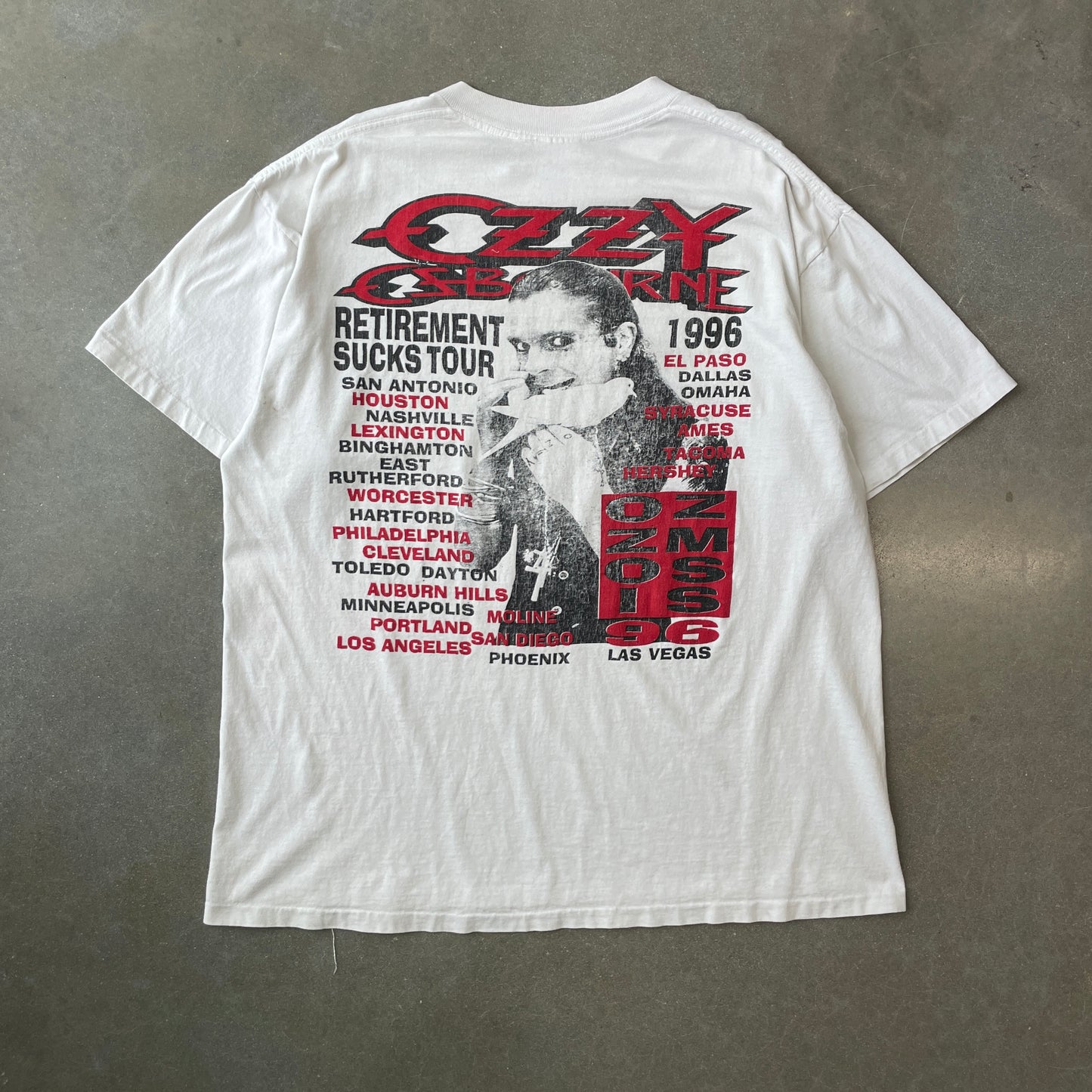 1996 Ozzy Osbourne Retirement Sucks Tour T-Shirt [XL]