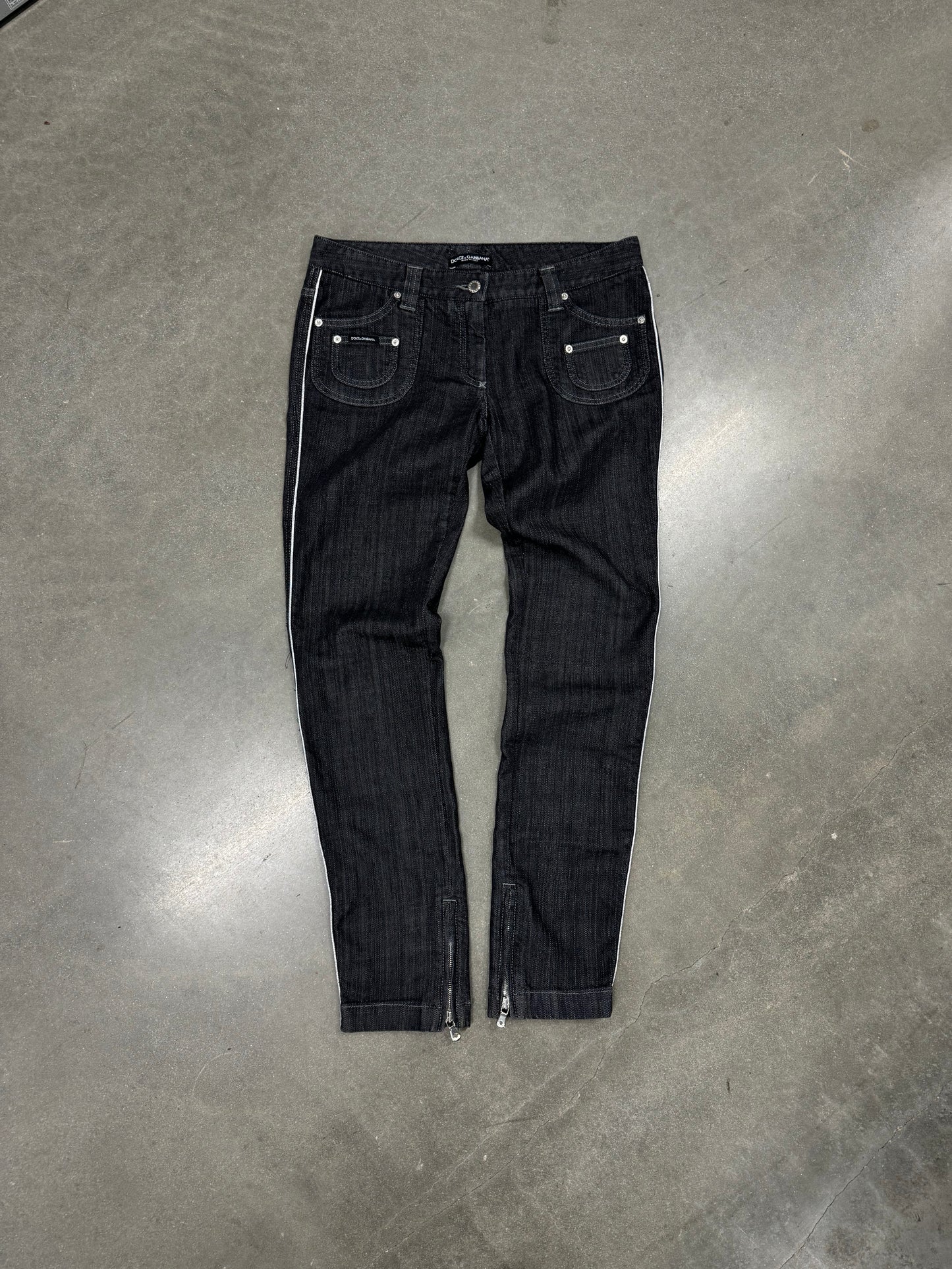 Vintage 1990s Dolce & Gabbana Low Rise Zipper Jeans [46]