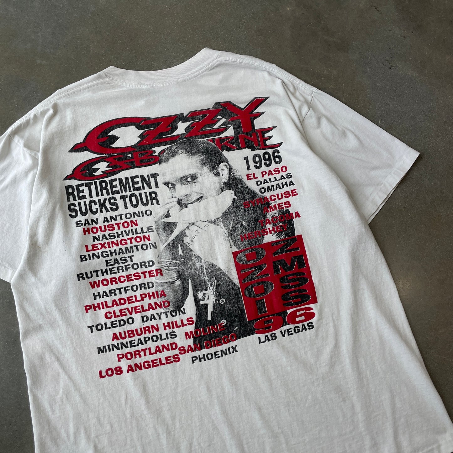1996 Ozzy Osbourne Retirement Sucks Tour T-Shirt [XL]