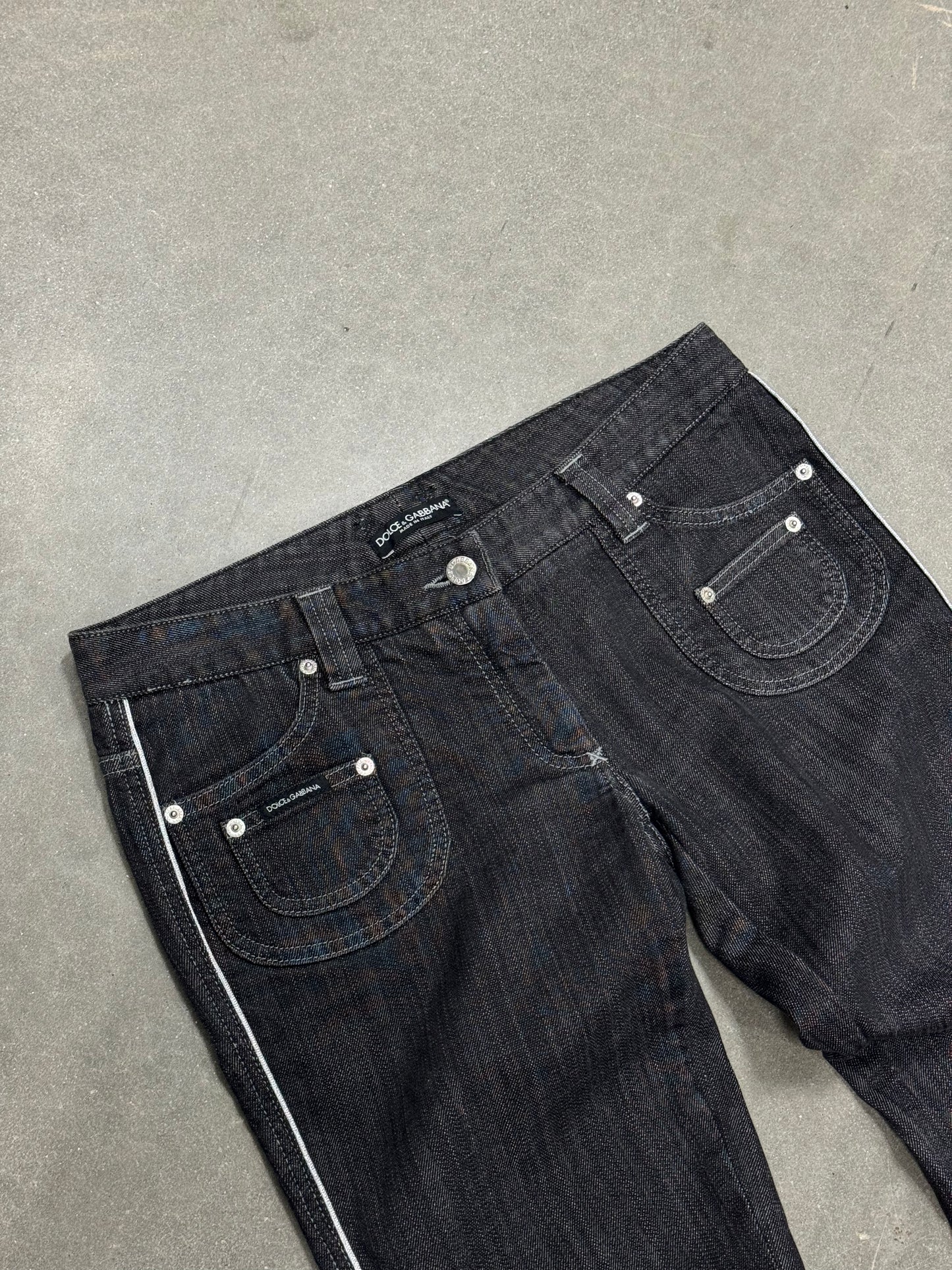 Vintage 1990s Dolce & Gabbana Low Rise Zipper Jeans [46]