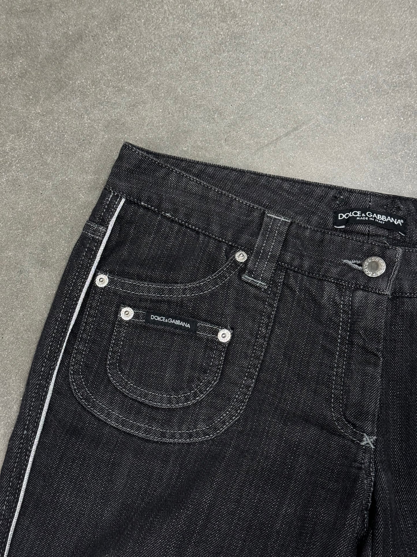 Vintage 1990s Dolce & Gabbana Low Rise Zipper Jeans [46]