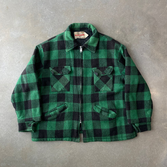 1980s Flannel Zip-Up Jacket [L/XL]