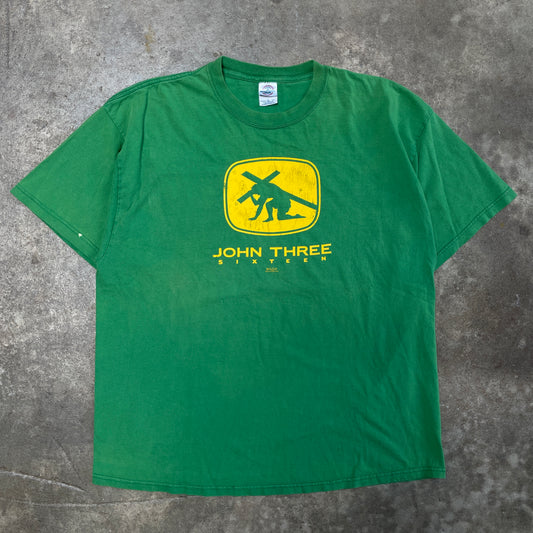 Y2K John Deer Jesus Parody T-Shirt