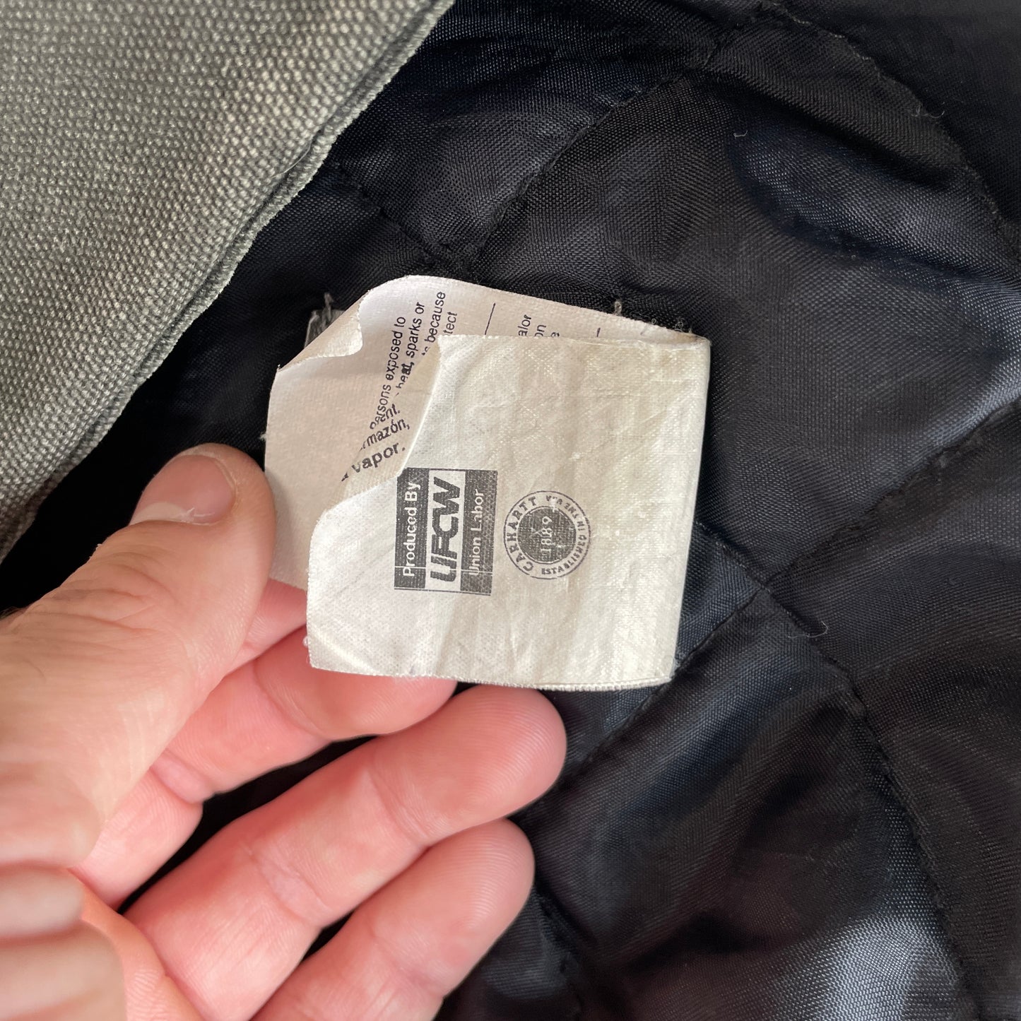 1990s Carhartt Quilted Long Work Jacket w/ Detachable Hood [L/XL]