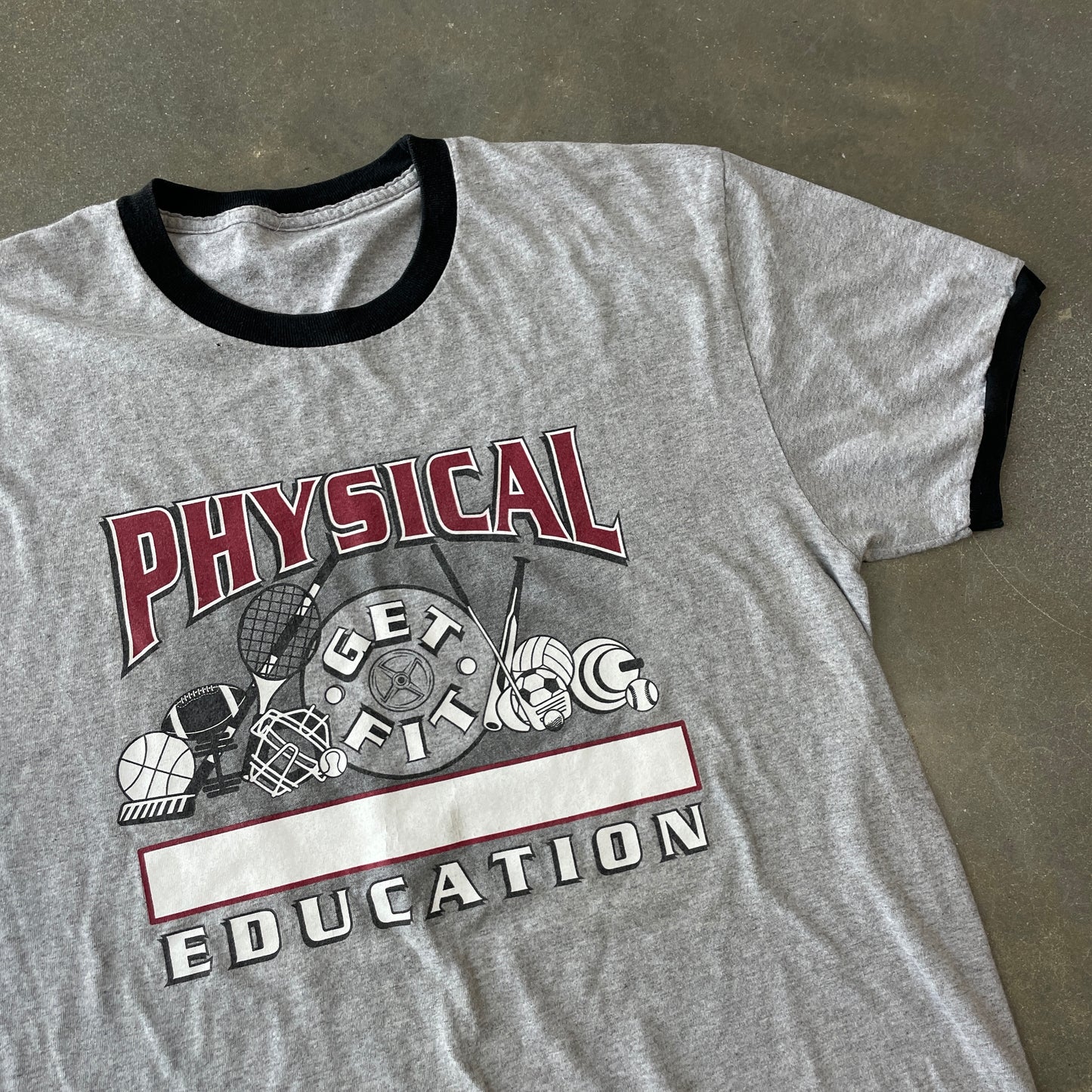 1990s P.E. Ringer T-Shirt [XL]