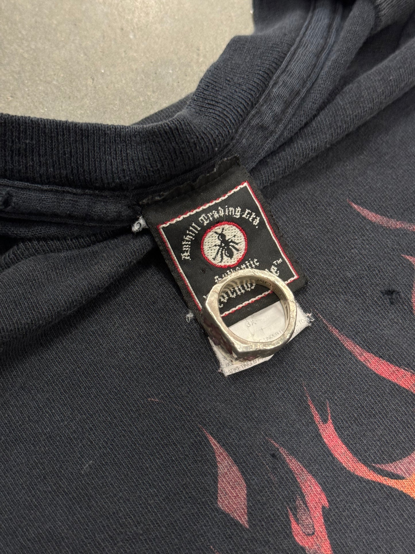 Vintage Y2K Distressed Rolling Stones Flame T-Shirt [XXL]