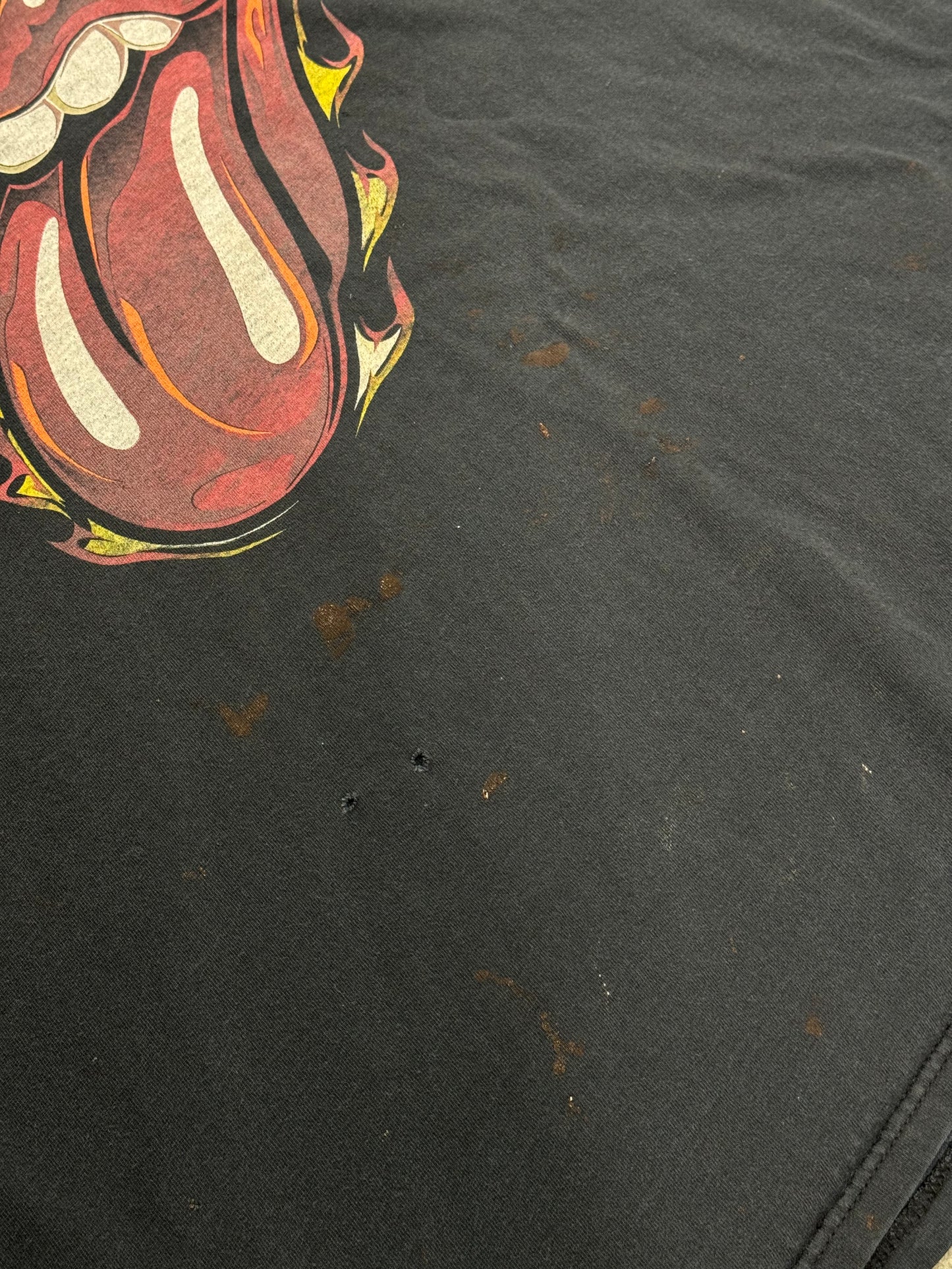 Vintage Y2K Distressed Rolling Stones Flame T-Shirt [XXL]