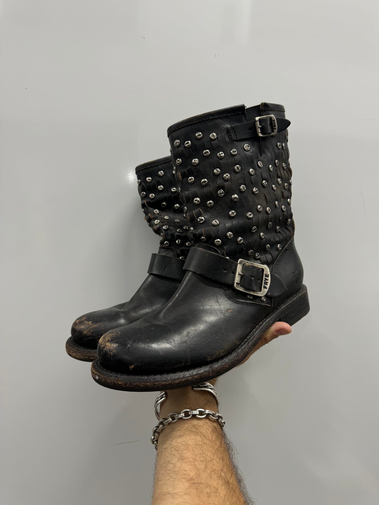 Vintage 1990s Studded Frye Boots [6.5]