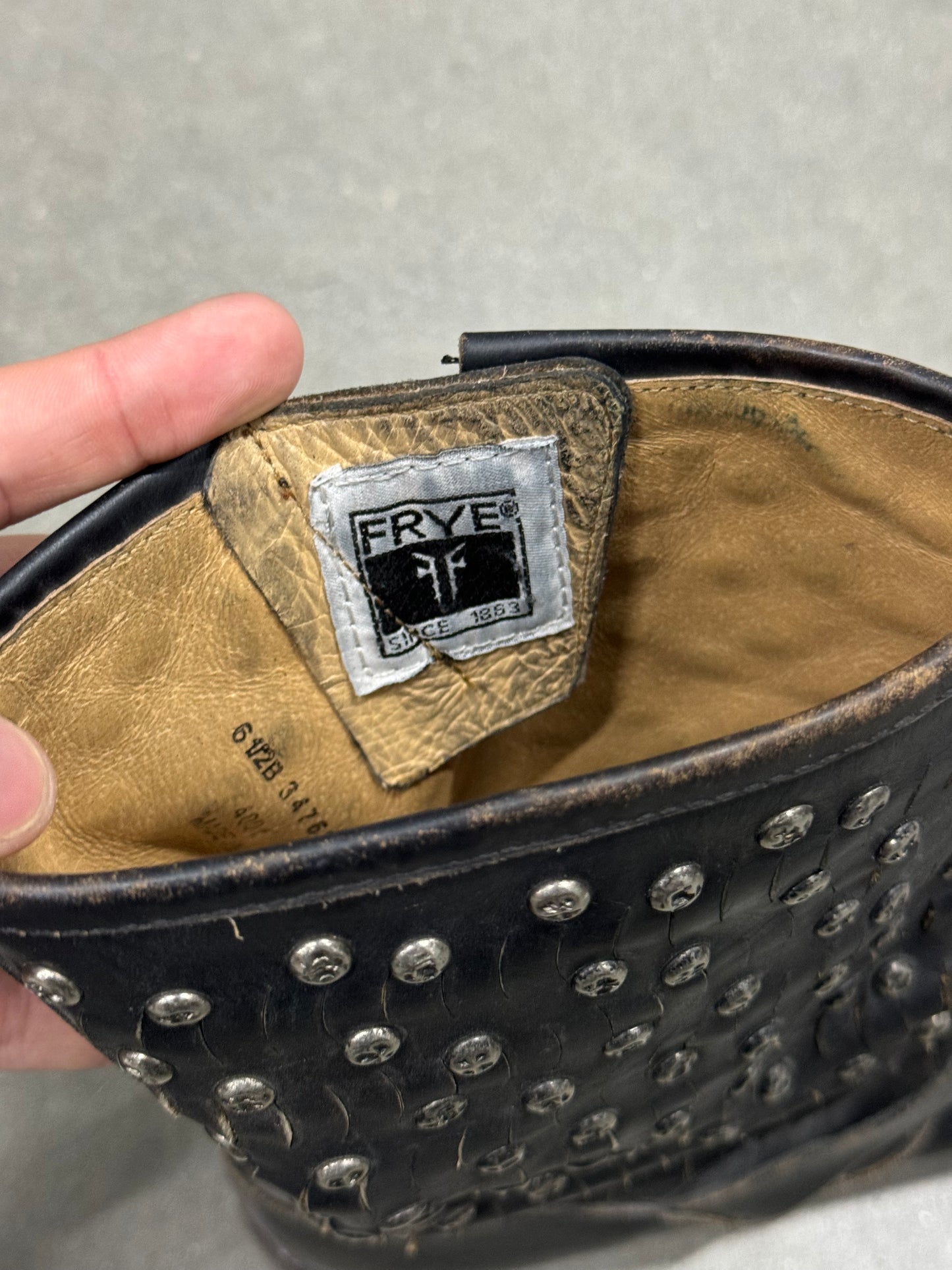 Vintage 1990s Studded Frye Boots [6.5]
