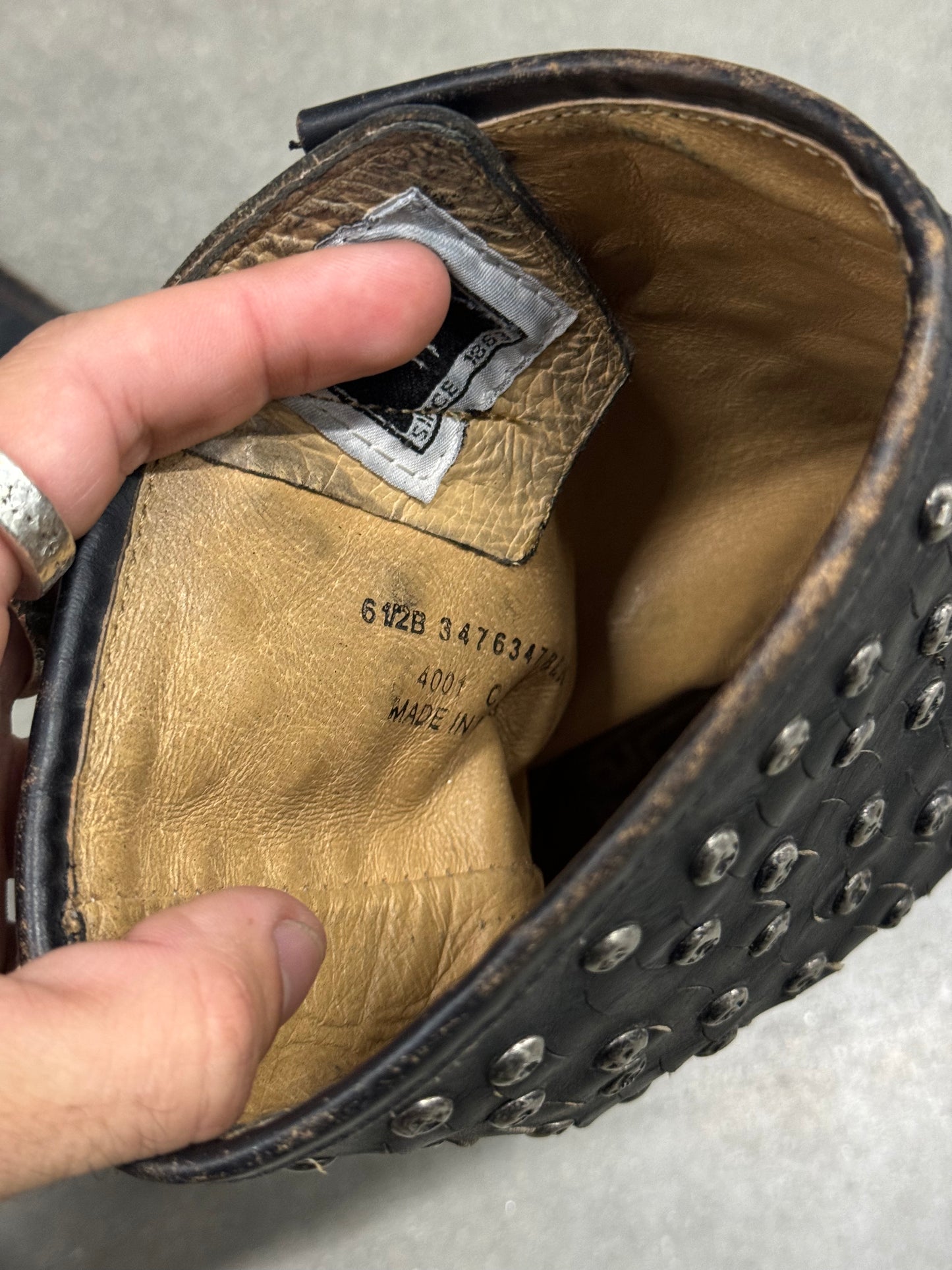Vintage 1990s Studded Frye Boots [6.5]