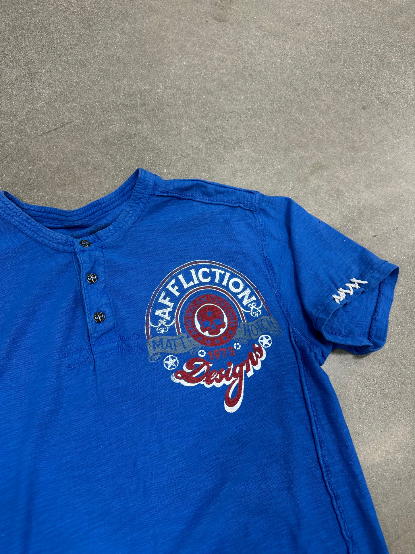 Vintage Y2K Affliction Henley T-Shirt [L]