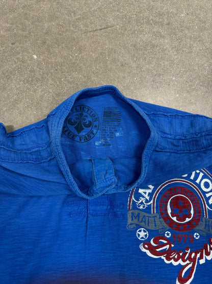 Vintage Y2K Affliction Henley T-Shirt [L]