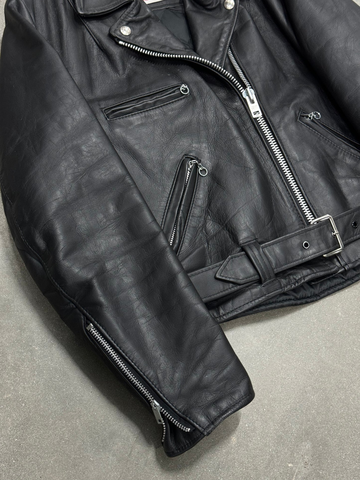 Vintage 1970s Sears Leather Biker Jacket [S/M]