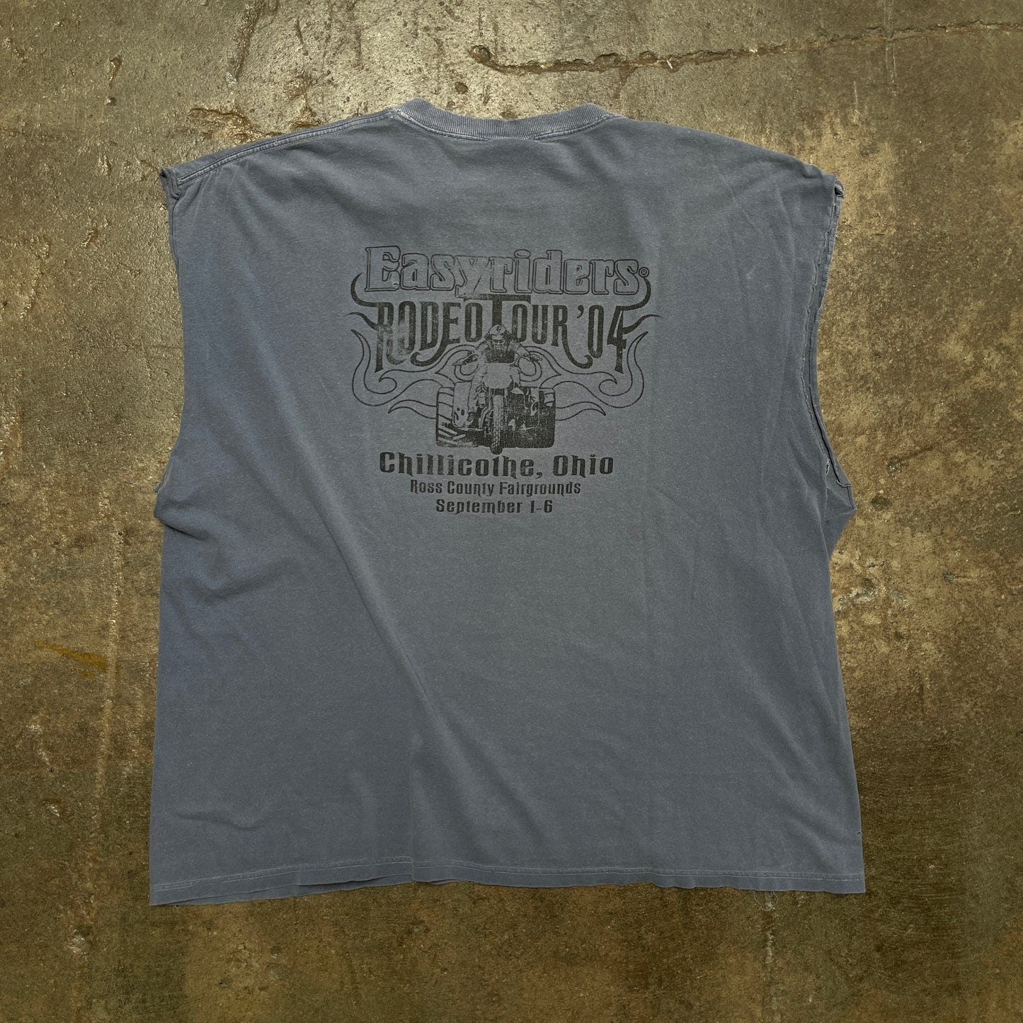 Y2K Distressed Boxy Cut-Off Beer Bar T-Shirt