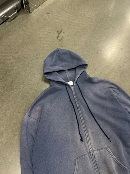 Vintage 1990s Sunfaded Zip-Up Hoodie [XL]