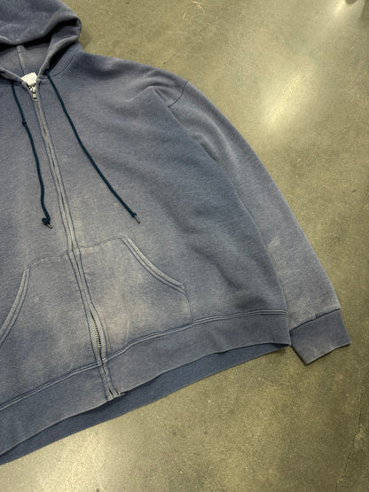 Vintage 1990s Sunfaded Zip-Up Hoodie [XL]