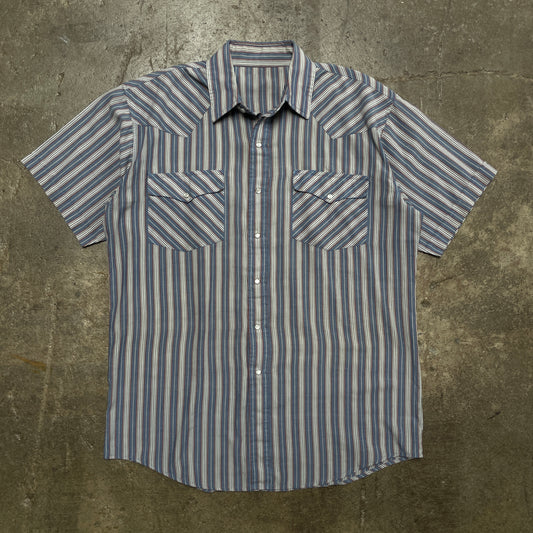 1970s Striped Pearl Snaps Button-Ups SS Shirt