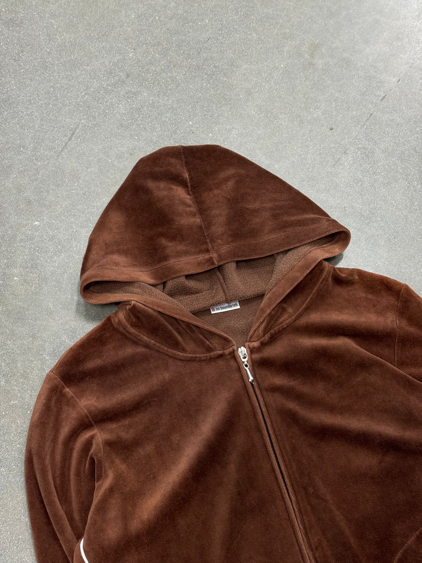 Vintage Y2K No Boundaries Velour Zip-Up Jacket [S/M]