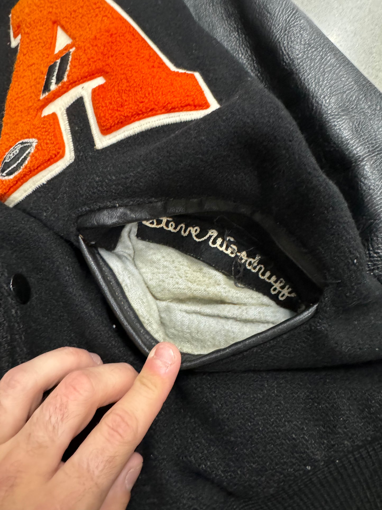 Vintage 1980s Leather Varsity Jacket [M]