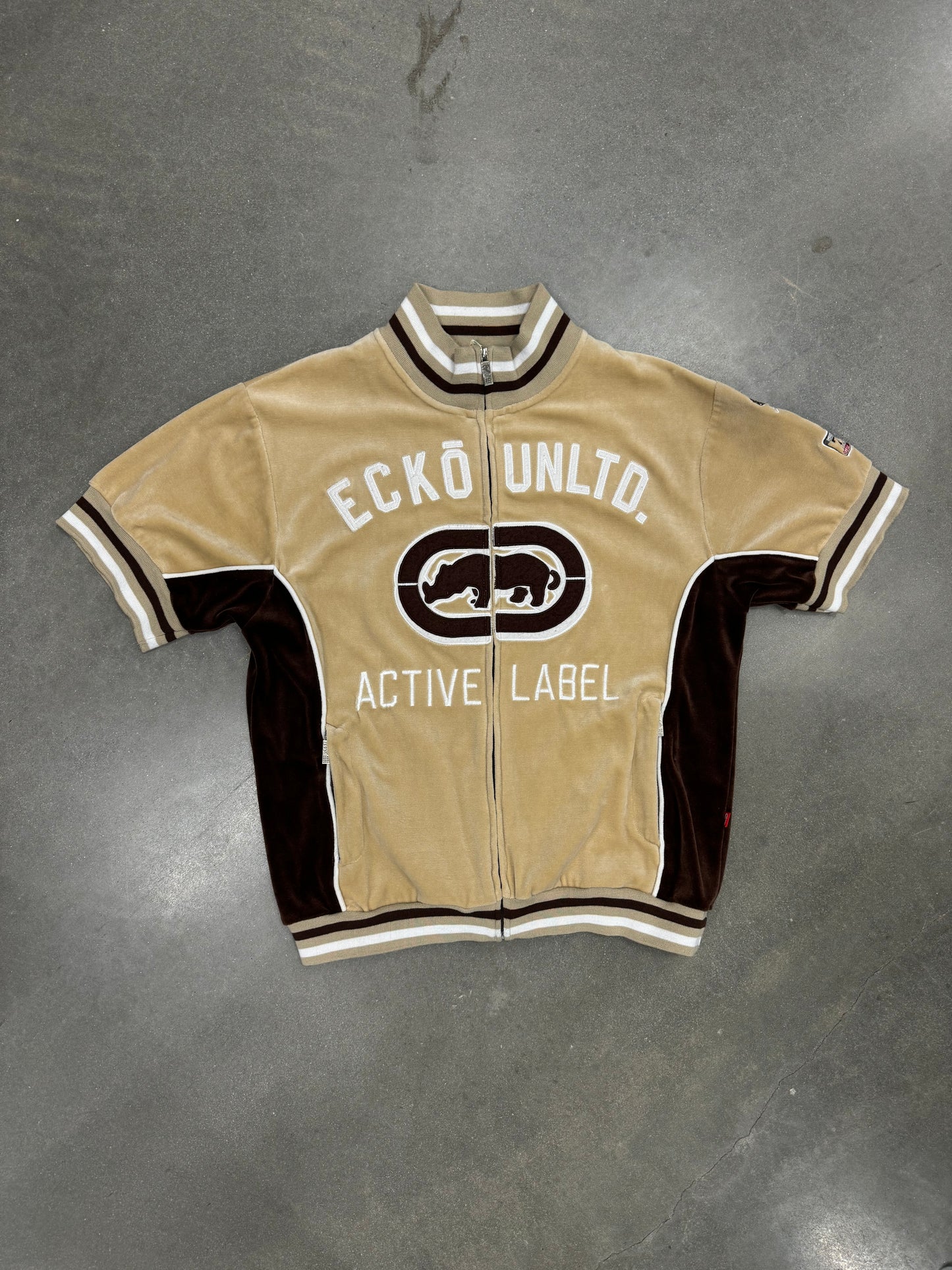 Vintage Y2K Ecco Unlimited Suede Zip-Up Jersey [XL]