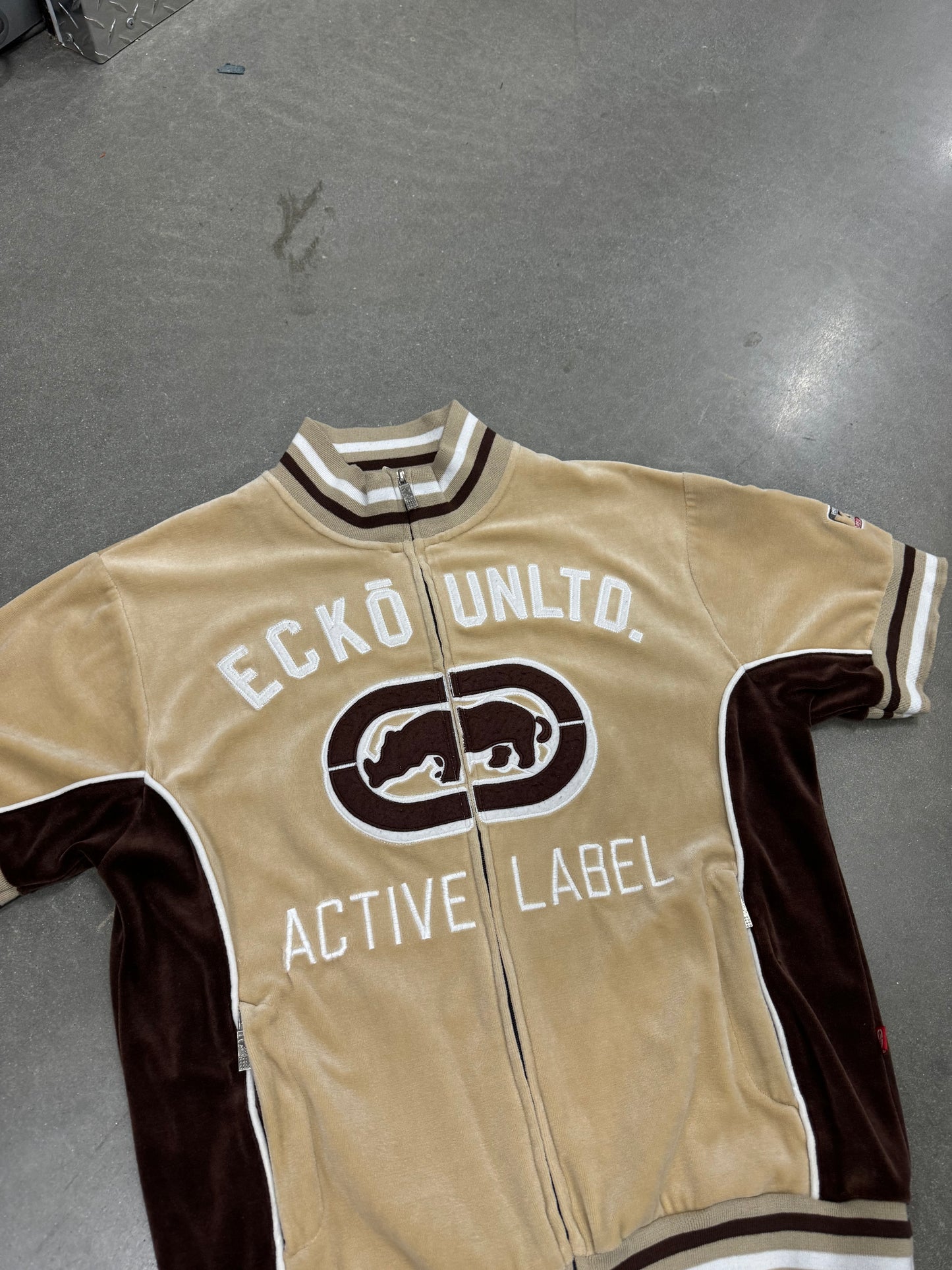 Vintage Y2K Ecco Unlimited Suede Zip-Up Jersey [XL]