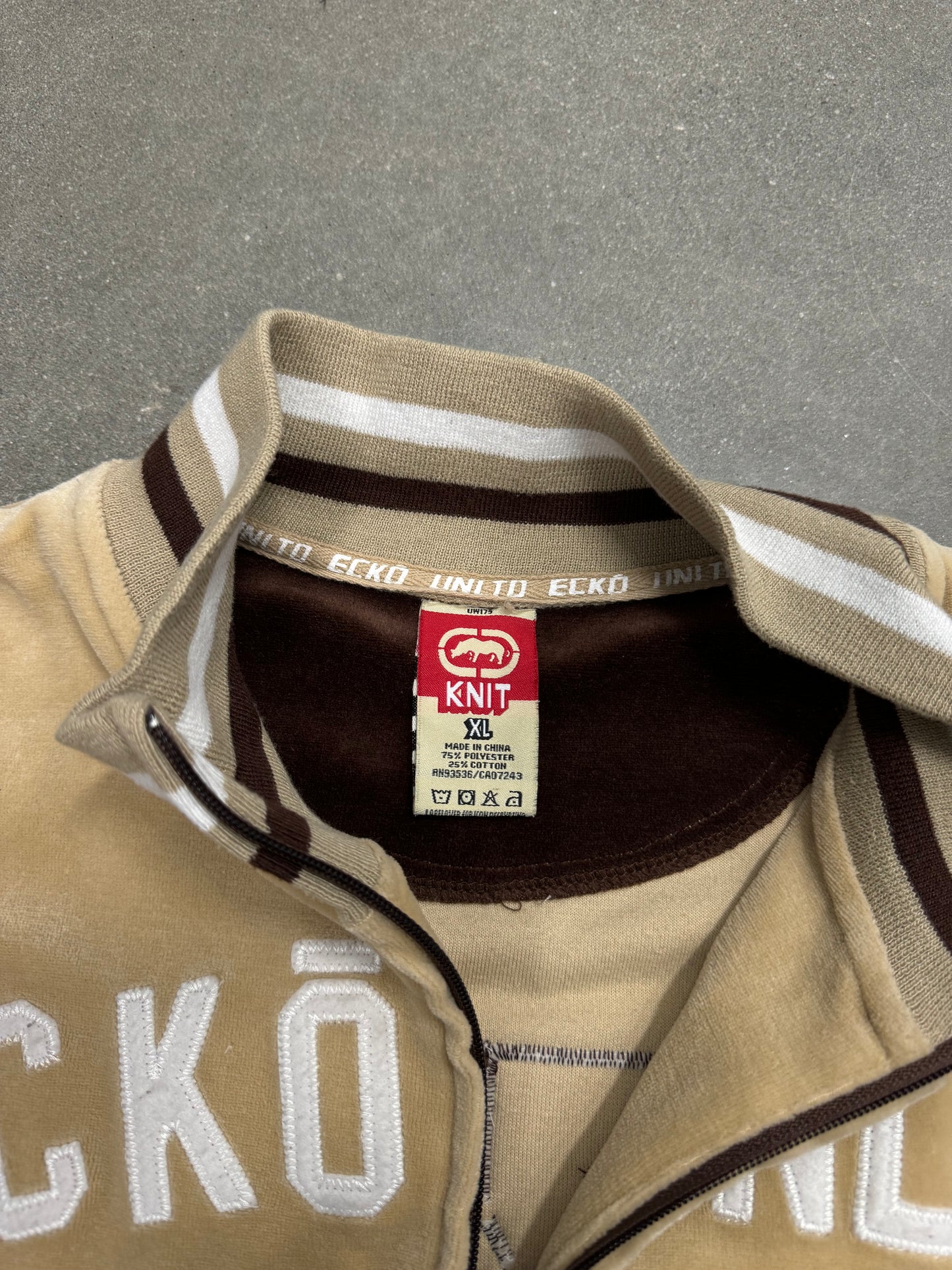 Vintage Y2K Ecco Unlimited Suede Zip-Up Jersey [XL]