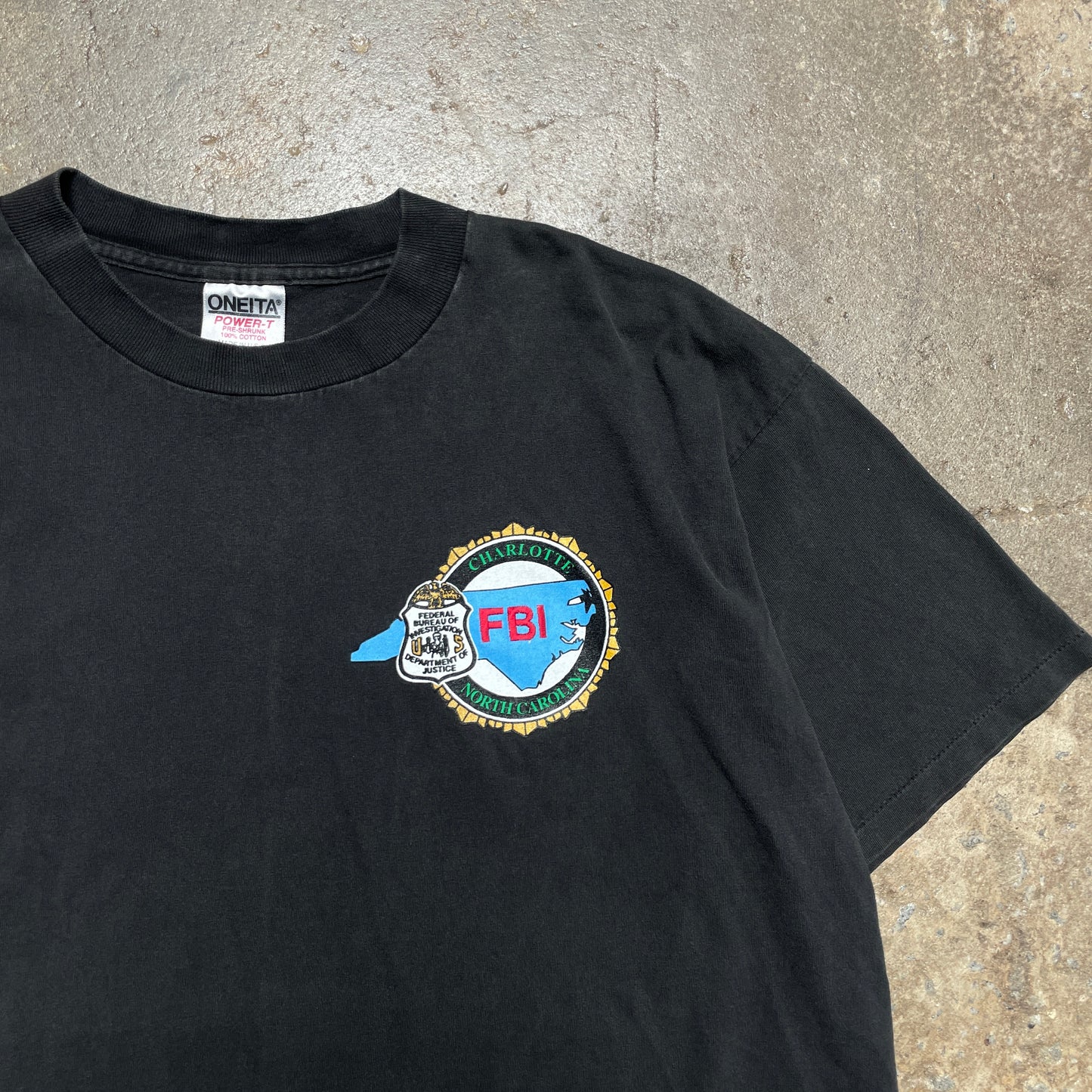 1990s Faded Charlotte, NC FBI T-Shirt