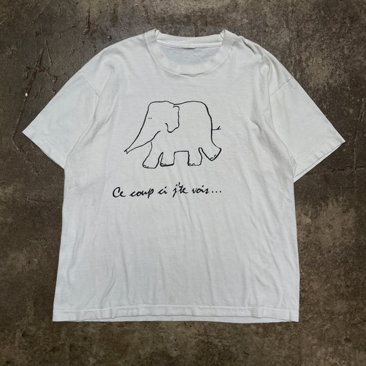 1990s French Kenya Elephant T-Shirt