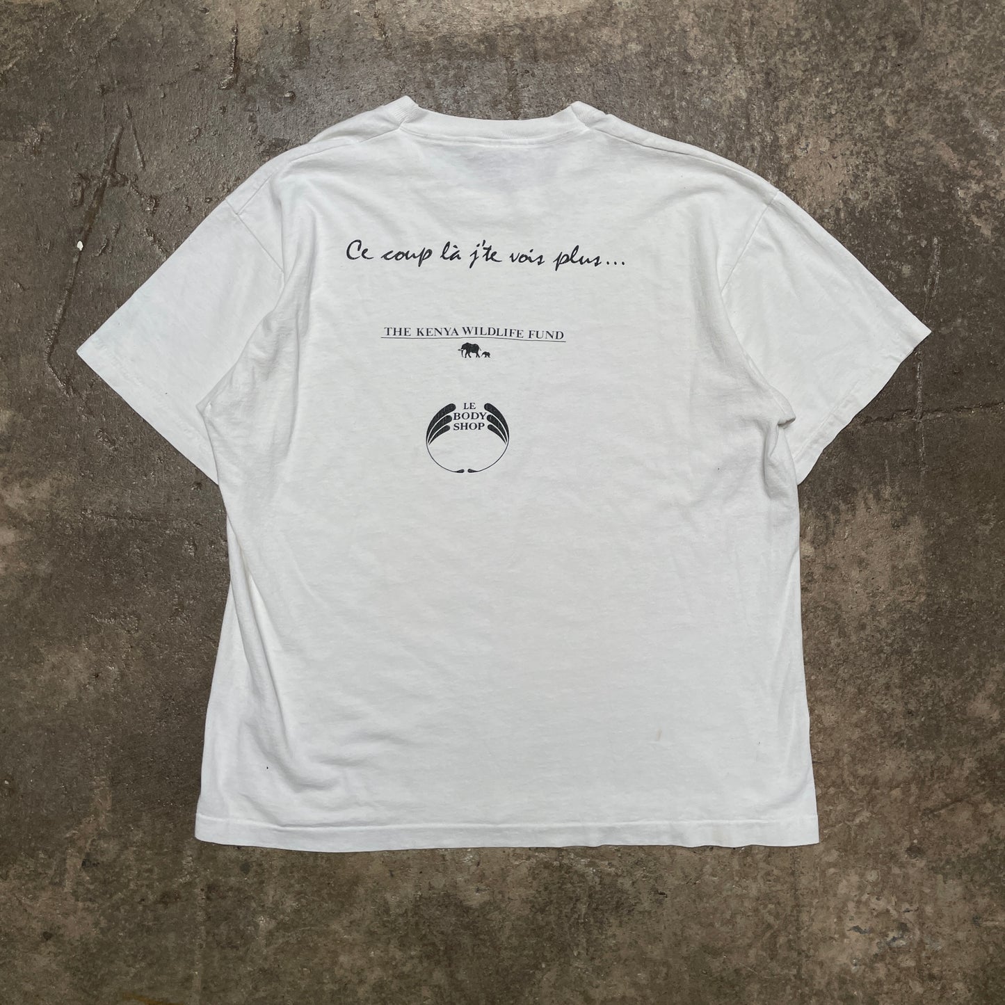 1990s French Kenya Elephant T-Shirt