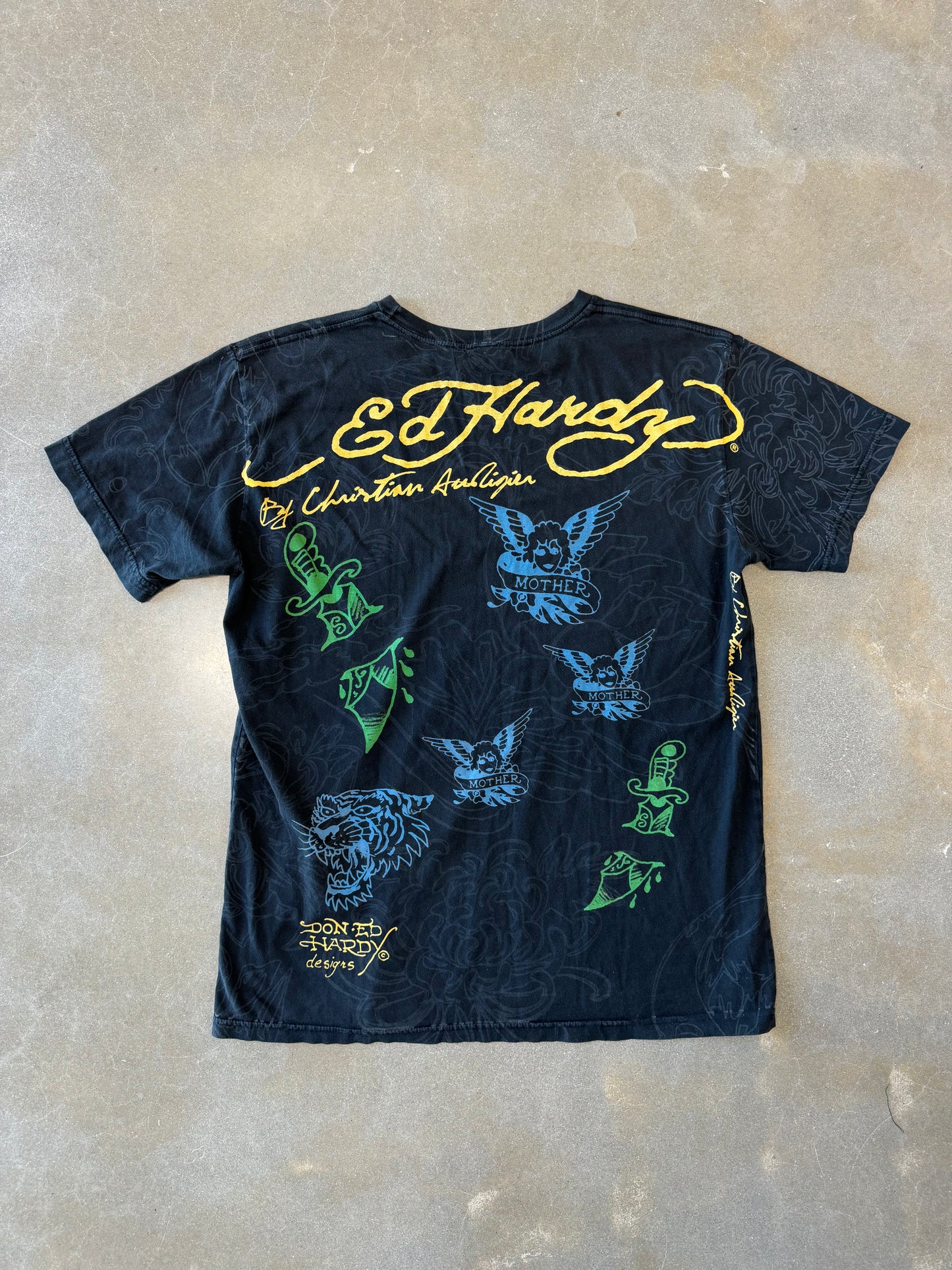 Vintage 2000s Ed Hardy Tattoo All Over Print [L]